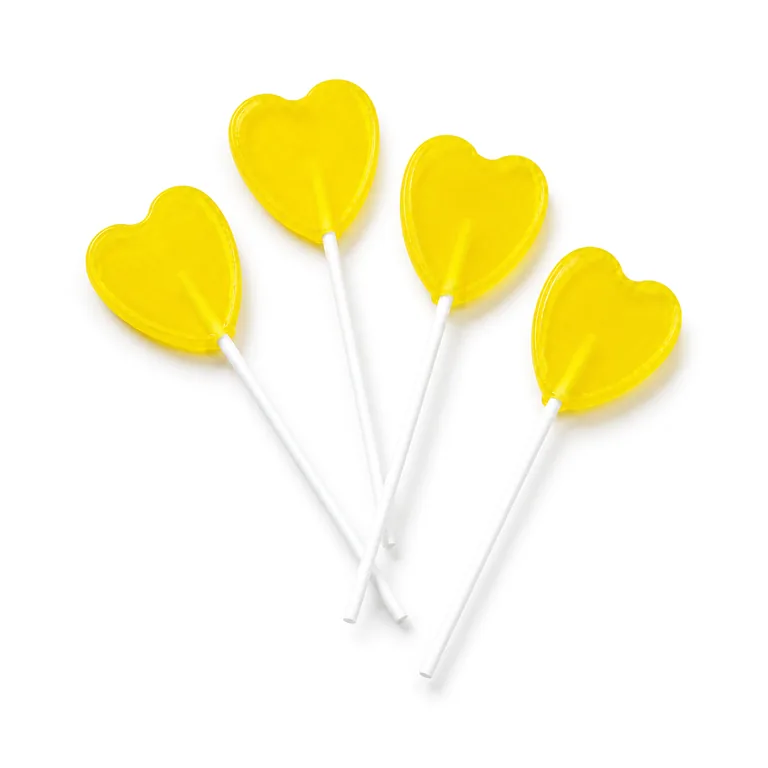 Lemon Heart Lollipop unwrapped